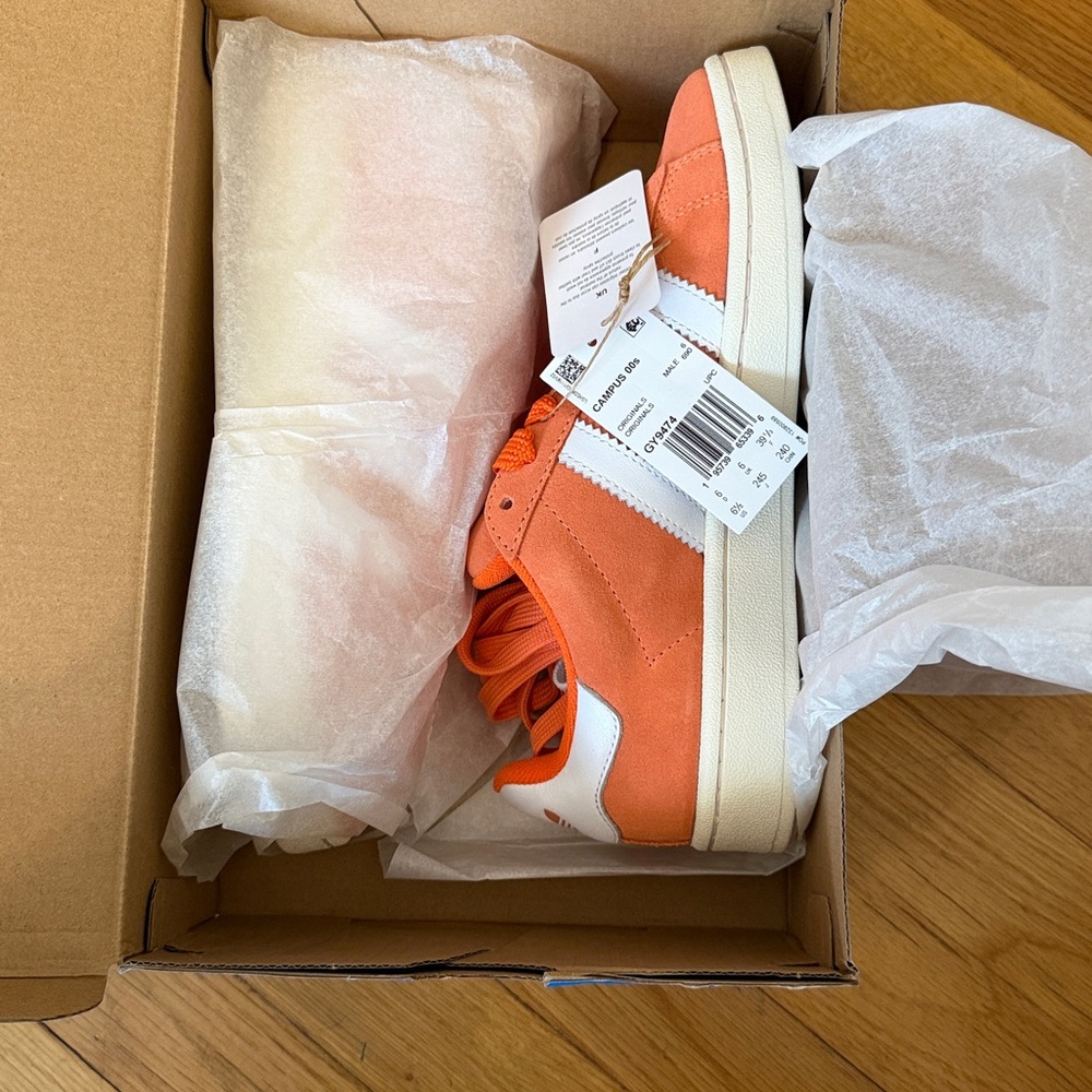 Adidas Campus Sneakers 00s in Bold Orange and White GY9474 - Picture 9 of 9